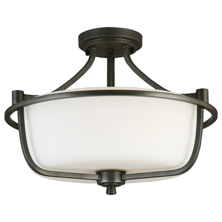EGLO 3X60W Semi Flush Ceiling Light W/ Graphite Finish & Frosted Glass 202904A